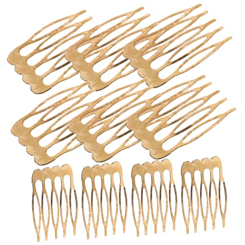 DRESSOOS 10St Fünfzahniger Haarkamm Haarschmuck Twist-Updo-Dutt-Zubehör Haarkämme für goldene Haaraccessoires Haarseitenkämme für Frauen Haarkamm gleitet Handbuch Kopfbedeckung von DRESSOOS