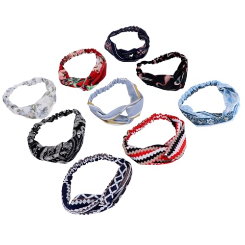 DRESSOOS 10stücke Bohemia Stil Haarbänder Elastische Bedruckte Stirnbänder Für Damen Weiche Farbenfrohe Sport Und Freizeit-haaraccessoires DRESSOOS 10stücke Bohemia Stil Haarbänder Elastische Bedruckte Stirnbänder Für Damen Weiche Farbenfrohe Sport Und Freizeit-haaraccessoires von DRESSOOS
