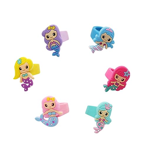 DRESSOOS 10st Meerjungfrauenringe Meerjungfrau Schmuck Kinder Meerjungfrau Ringe So Tun, Als Ob Kinderschmuck Kinder Prinzessin Ring Spielzeug Prinzessin Ringe Mädchen von DRESSOOS