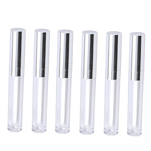 DRESSOOS 10stücke Leere Kosmetische Lipgloss Tube Behälter Lip Balm Tuben Behälter Mit Stäbchen Leere Lipgloss-tuben in Silber Für Make-up-flüssigkeiten von DRESSOOS