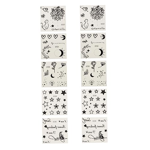DRESSOOS 10stücke Wasserdichte Temporäre Tattoos Aufkleber Schweißfest Einfach Zu Entfernen Pflanzenmuster Für Körperdekoration Für Arme Handgelenke Füße Und Mehr von DRESSOOS