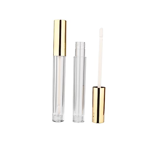 DRESSOOS 12stücke Runde Leere Lip Gloss Tuben Mit Goldenen Deckeln Kreative Aufbewahrungsbehälter Für Lip Glanz Für Reisen Und Kosmetikbedarf von DRESSOOS