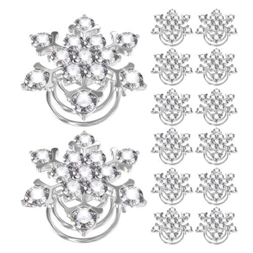 DRESSOOS 15 Stücke Braut Schneeflocke Spirale Clip Metall Haar Strass Schmuck Für Hochzeit Weihnachten von DRESSOOS