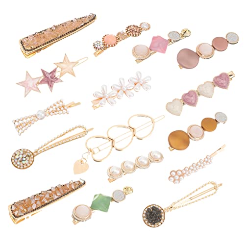 DRESSOOS 16stücke Mädchen Haarclips Frauen Haar Barrettes Mädchen Haarclip Set Haar Zubehör Mit Stern Perle Blume Motiven Haarschmuck Für von DRESSOOS