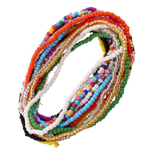 DRESSOOS 17 Stück Teiliges Boho Perlenarmband Set für Frauen Handgefertigte Leichte Glasperlen Stretcharmbänder Vielseitig als Fuß und Handgelenkschmuck für Sommer Strand und Party Geeignet von DRESSOOS