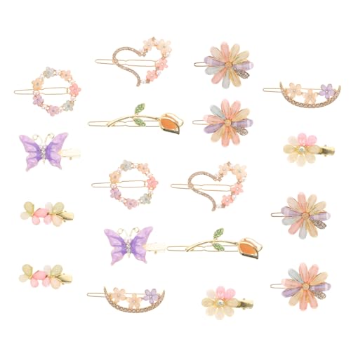 DRESSOOS 18stücke Haarspange Mit Schmetterling Und Strass Für Damen Haarklammer Blume Clip Mode Haar Zubehör Haarstyling-tools Für Frauen von DRESSOOS