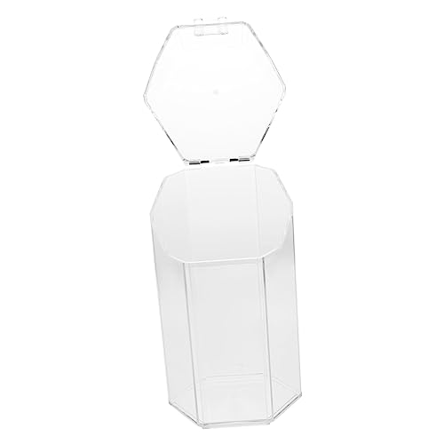DRESSOOS 1stück Hexagonaler Transparenter Make-up Pinselhalter Mit Deckel Staubgeschützter Kosmetik Organizer Für Schminktisch Und Schreibtisch Für Kosmetik Und Bürobedarf von DRESSOOS