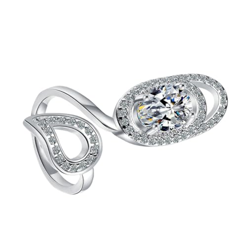 DRESSOOS Offenes Fingernagelring Mit Strass Kreativer Ring Für Frauen Dekorative Hand Schmuck Nagelschmuck Chic Fingernagel Ring Für Besondere Anlässe von DRESSOOS