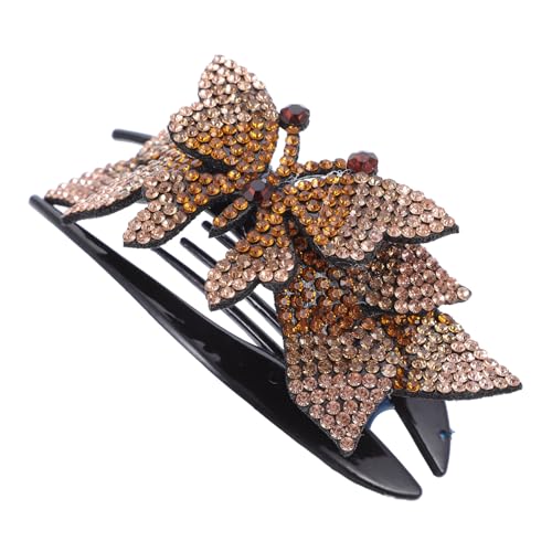 DRESSOOS 1stück Strass Duckbill Haarklammer Haaraccessoire Für Damen Für Hochzeiten Partys Und Alltag Champagnergold Leicht Und Langlebig von DRESSOOS