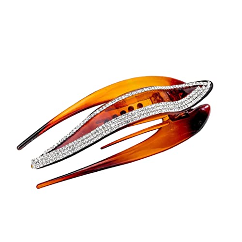 DRESSOOS Braune Haarklammer Mit Strass-verzierung Damen Clip Strass Verzierte Haarnadel Haar Zubehör Für Hochsteckfrisur Kopfbedeckung Partys Und Alltag von DRESSOOS
