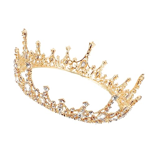 DRESSOOS Schmuck Runde Brautkrone Feine Verarbeitung Legierung Kristallkrone Für Hochzeitskopfschmuck Und Besondere Tage von DRESSOOS