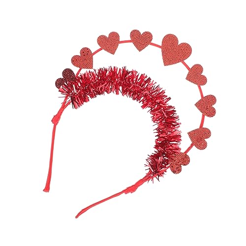 DRESSOOS 1stk Valentinstag Stirnband Herz Haarbänder Bopper-pailletten-stirnband Rotes Herz Stirnband Amor Feiertagsstirnbänder Für Frauen Herz Zubehör Liebhaber Kleidung Grüßer Partybedarf von DRESSOOS