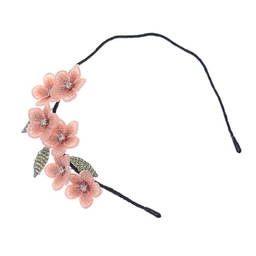 DRESSOOS Blumen Stirnband Handgemacht Tuch Gestickt Elegant Damen Haar Decor Blumenhaarband Blumenstirnband Retro Haarreif Blumen Haar Besticktes Stirnband von DRESSOOS