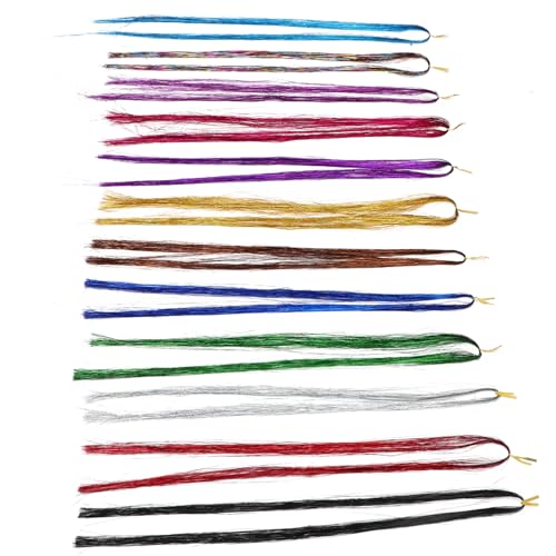 DRESSOOS 1satz Glitzernde Haarsträhnen Set Lange Haarverlängerung Mit Farben -ringen Häkelnadel Und Zubehör Für Kreative Frisuren Bei Hochzeiten Partys Und DRESSOOS 1satz Glitzernde Haarsträhnen Set Lange Haarverlängerung Mit Farben -ringen Häkelnadel Und Zubehör Für Kreative Frisuren Bei Hochzeiten Partys Und von DRESSOOS