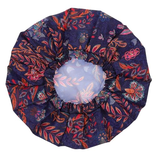 DRESSOOS Wiederverwendbare Badehaube Aus Oxford-gewebe mit Elegantem Rotem Blumendruck und Duschhut für Männer Zur Haarpflege während Des Schlafs von DRESSOOS