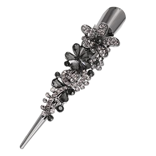 DRESSOOS 1Stk Retro große Strass Metall Horn Clip Kopfschmuck Entenschnabel Clip Kristall Haarspange Haarschmuck Haarspangen elegant Lotus Teelichthalter Geldscheinklammer Metall dicht von DRESSOOS