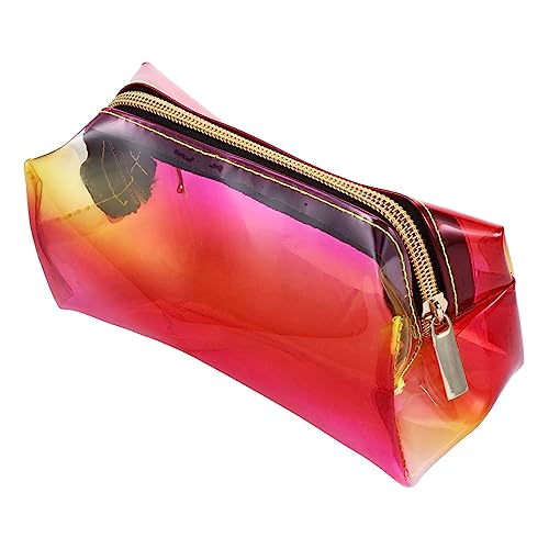 DRESSOOS 1stück Transparentes Makeup Bag wasserdichte Kosmetiktasche Für Leichte Aufbewahrungstasche Für Makeup Und Pflegeprodukte Für Und Mädchen Gradienten Rot von DRESSOOS