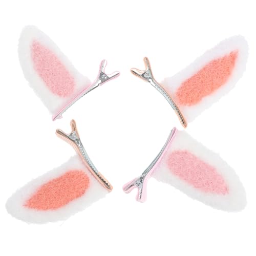 DRESSOOS 2paare Haarspangen Mit Hasenohren Haarschmuck Aus Plüsch Und Legierung Für Mädchen Und Teenager Süße Frühlings-accessoires Für Haare von DRESSOOS
