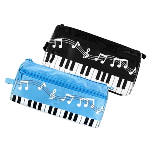 DRESSOOS 2 STK Mäppchen Musiknoten-Stifttasche Stifthalter aus briefpapier Kinder School Supplies Zip Kinderklavier Schminkset für Kinder Musiknoten-Bleistiftbeutel tragbare Bleistifttasche von DRESSOOS