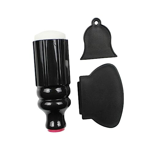 DRESSOOS 2 Sätze DIY-Nagel Maniküre-Stempelschaber klare Briefmarken klarer Stempel Kunststempeln Polieren langlebiger Stempel Maniküre-Werkzeug Abstreifplatte Black von DRESSOOS