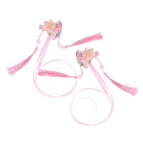 DRESSOOS 2stücke Japanische Fan Haarschmuck Clips Mit Blumen Und Fransen Süße Dekoration Für Damen Eleganter Haarclip Für Verschiedene Outfits Haaraccessoires Für Mädchen Und von DRESSOOS