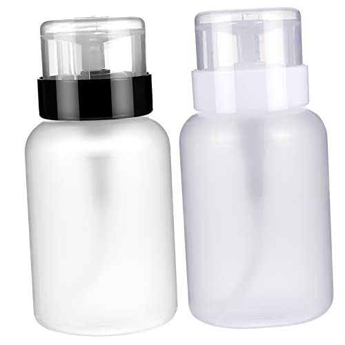 DRESSOOS 2stücke Push down Spenderflaschen Für Nagellack Und Make-up-entferner Leere Kunststoffpumpen Für Flüssigkeiten Drehbare Verschlussfunktion Für Maniküre Und Nagelstudios von DRESSOOS