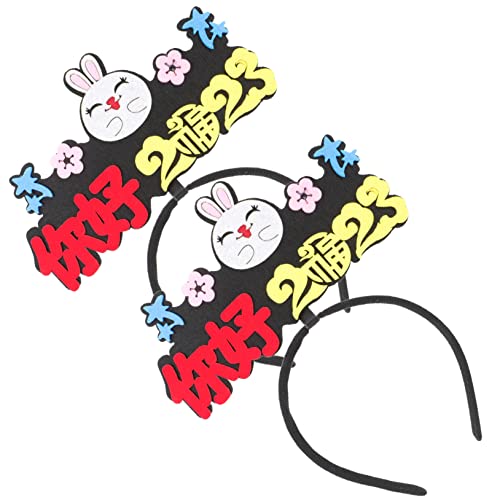 DRESSOOS Neujahrs-haarreifen 2 Stück 2023 Neujahrsparty-stirnband Dekorative Kopfbedeckung Für Partybedarf von DRESSOOS