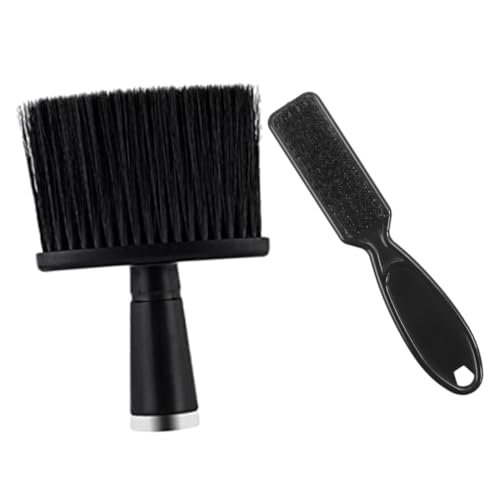 DRESSOOS Friseur Umhänge 2 Stück Barber Neck Duster Pinsel Faserwolle Männer Rasierpinsel Kunststoff Halsreinigungsbürste Friseursalon Rasierpinsel Strähnenkamm von DRESSOOS