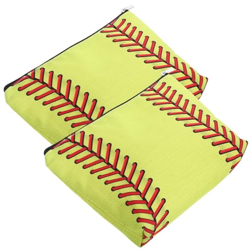 DRESSOOS 2stücke Baseball Muster Kosmetiktasche Damen Wasserdichtes Make-up Täschchen Für Reisen Organizer Für Toilettenartikel Und Kosmetik von DRESSOOS