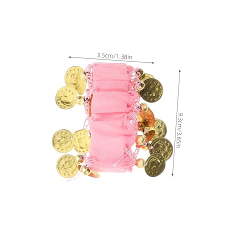 DRESSOOS 2 Stück Bauchtanz Armbänder aus Chiffon mit Münzen Leichter Tanzschmuck für Damen Komfortabel und Detailliert Gearbeitet für Halloween Festliche Auftritte und Kostümzubehör von DRESSOOS