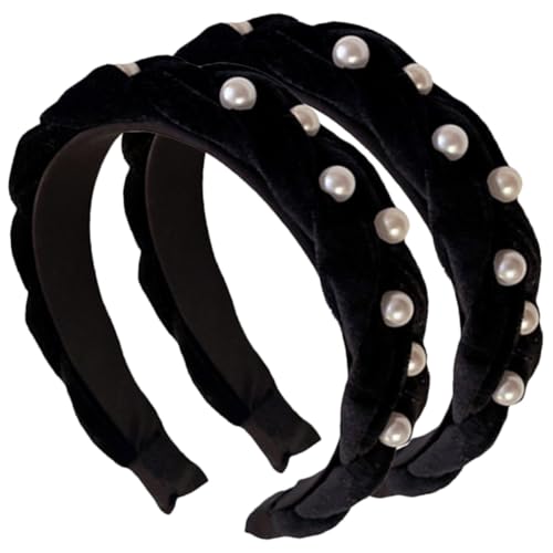 DRESSOOS 2stücke Perlenschmuck Haarschmuck Für Haarreif Aus Velours Mit Perlen Für Alltags Und Partyoutfits Für Und Festlichkeiten von DRESSOOS