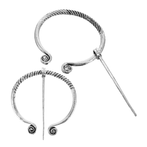 DRESSOOS 2 Stück Brosche aus Zinklegierung Mittelalterlicher Penannular Verschluss Vielseitige Umhang und Schalspange Dekoratives Kostümzubehör Robust und Kratzfest Historisches Design von DRESSOOS