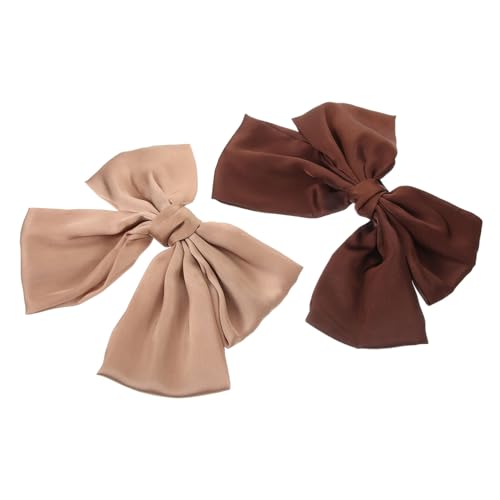 DRESSOOS 2stücke Große Haarschleifen Für Damen Schicke Haarspangen Mit Eleganten Schleifen Für Mädchen Für Hochzeiten Partys Und Alltag Tiefem Kaffee Und Hellem Kaffee von DRESSOOS