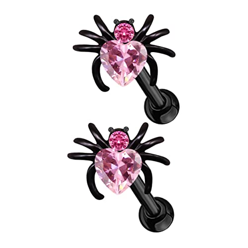 DRESSOOS 2 Stück Gothic Spinnen Ohrstecker mit Strass Vintage Halloween Schmuck Stylische Tier Ohrringe für Damen Cosplay Accessoires von DRESSOOS