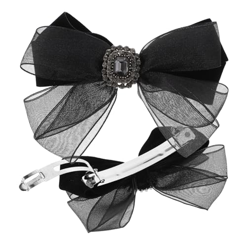 DRESSOOS 2stücke Haarschleifen Clips Mit Strass Für Damen Haarspangen Netzstoff Haaraccessoires Für Teenager Und Mädchen Für Partys Und Alltag von DRESSOOS