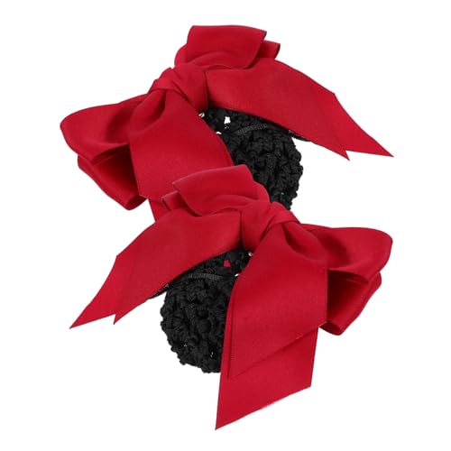 DRESSOOS 2 Stück Haarschleifen Dutthalter Für Damenhaar, Haarspangen Mit Schleife, Haarknotenabdeckung, Haarnetz, Haarknotenhalter Mit Schleife, Damen Haarspangen, Damen Haarknotennetz, von DRESSOOS