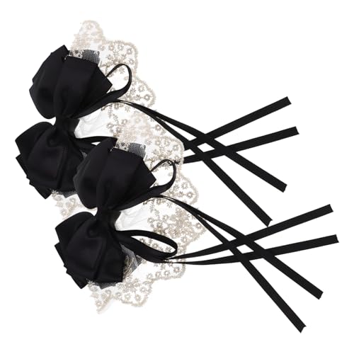 DRESSOOS 2 Stück Handgefertigte Haarnadel Aus Spitze, Süße Haarnadel, Schleife, Kopfschmuck, Rote Entenschnabel Clip Schleife, Haarspangen Für Frauen Und Mädchen, Haar Accessoire, Haar von DRESSOOS