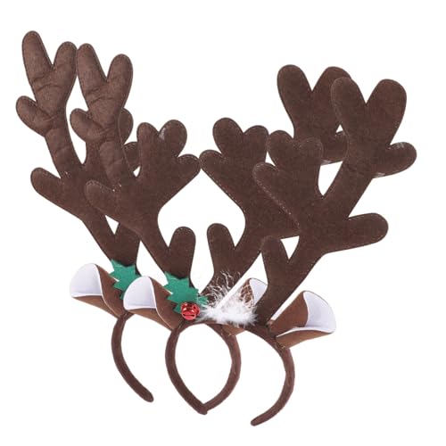 DRESSOOS 2stücke Entzückende Haarbänder Mit Rentiergeweih- Für Festliche Anlässe Niedliche Haarschmuck Für Weihnachten Partys Und Cosplay Bequem Und Stylisch von DRESSOOS