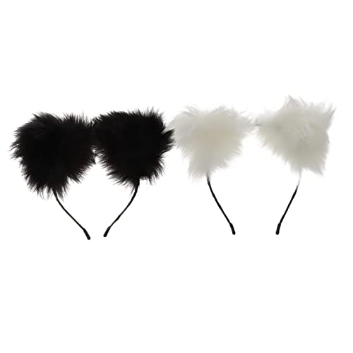 DRESSOOS 2stücke Katzenohren Haarreif Lustige Cosplay Party Haarschmuck Für Fotos Leicht Und Tragbar Perfektes Zubehör Für Halloween Und Kostümpartys Hochwertige Verarbeitung Für von DRESSOOS