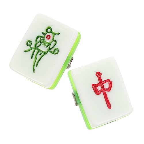 DRESSOOS 2 Stück Mahjong Haarnadel Damen Haarnadeln Niedliche Haarschmuck Haarspangen Frauen Mini Haarspange Haarklammern Kawaii Haarschmuck Clips Für Frauen Haarfriseurklammern Mädchen von DRESSOOS