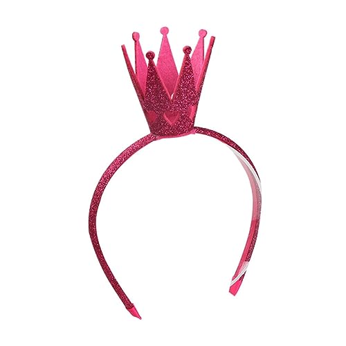 DRESSOOS Crown Party Kopfschmuck Kinder Haar Hoop 2PCS Geburtstag Party Dekoration Mädchen Rosy Crown Funkelnden Stirnband von DRESSOOS