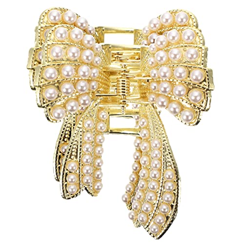 DRESSOOS 2stücke Perlen-haarspangen Mit Schleifen-design Rutschfeste Haarklammern Für Damen Für Mittellanges Und Dünnes Haar Haarzubehör Für Verschiedene Anlässe von DRESSOOS