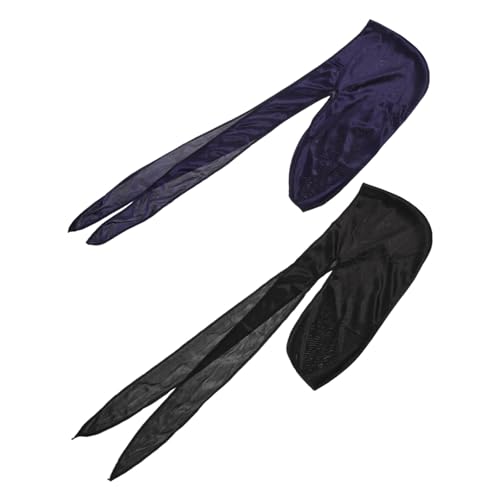 DRESSOOS 2stücke Junge Mädchen Piratenhüte Mit Langem Elastische Haarpflege-hauben Für Junge Mädchen Zum Schutz Der Frisur Kopfhaut von DRESSOOS