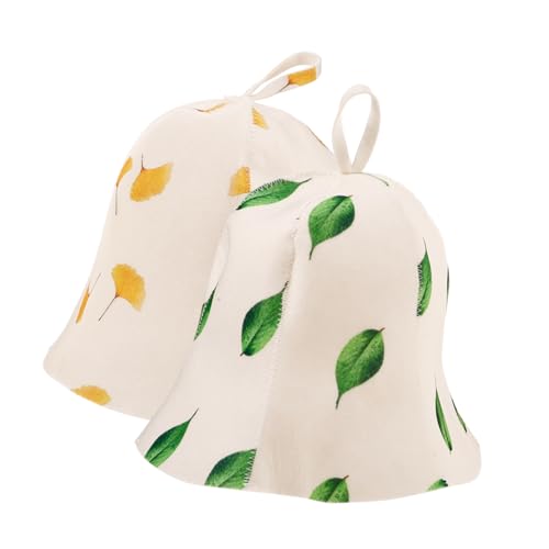 DRESSOOS 2stücke Filz Saunahut Für Herren Damen Wasser Absorbierend Duschhaube Saunazubehör Hut Für Sauna Badezimmer von DRESSOOS