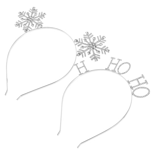DRESSOOS Weihnachten Kopfschmuck 2 Stücke Weihnachten Schneeflocke Haar Band für Mädchen Party von DRESSOOS