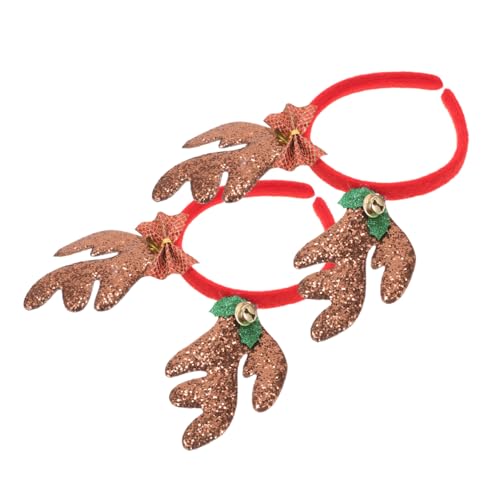 DRESSOOS 2stücke Weihnachts-dekoration Damen Haarband Mit Rentier-antlermotiv Leichtes Und Komfortables Haaraccessoire Für Festliche Anlässe Für Erwachsene von DRESSOOS