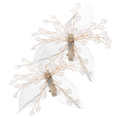 DRESSOOS 2stücke Haarnadel Haarspange Für Frauen Blattförmiger Kopfschmuck Kristall Dekoration Blatthaarspange Haarclip Haarschmuck Für Mädchen Party Hochzeit Anlass von DRESSOOS
