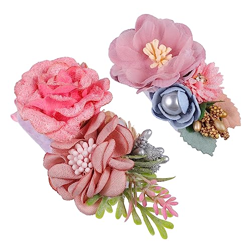 DRESSOOS 2 Stück Haarspangen Mit Blumen Im Natürlichen Stil Haarschmuck Haarschleifen Für Frauen Und Mädchen Für Bankette Partys Und Abschlussbälle von DRESSOOS