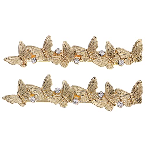 DRESSOOS 2 Stücke Mode Schmetterlinge Haarnadel Clip Für Frauen Mädchen Haar Zubehör Entenschnabel Clip von DRESSOOS