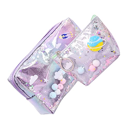 DRESSOOS 2stücke Fashion Kosmetiktaschen wasserdichte Make-up Taschen Für Frauen Tragbare Toilettentaschen Und Münzbeutel Groß Klein Für Reisen Und Alltag von DRESSOOS